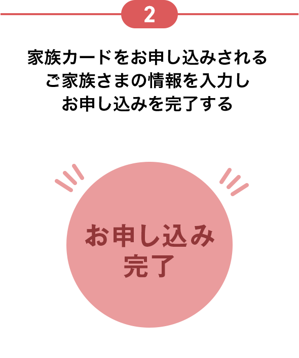 2 家族カードをお申し込みされるご家族さまの情報を入力しお申し込みを完了する
