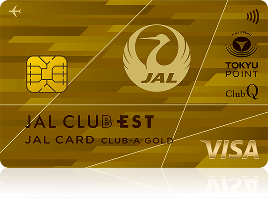 JAL CLUB EST CLUB-Aゴールドカード（JALカード TOKYU POINT ClubQ Visaカード） 券面