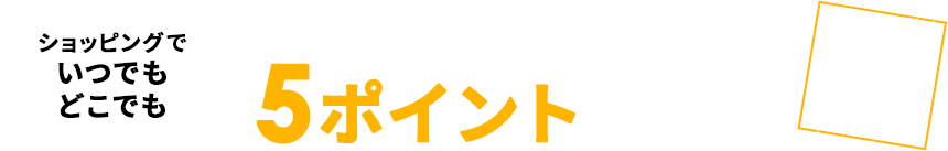 ショッピングでいつでもどこでも 1,000円ご利用で5ポイントたまる※ 0.5％還元