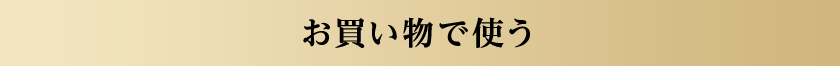 お買い物で使う