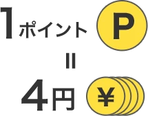 1ポイント=4円