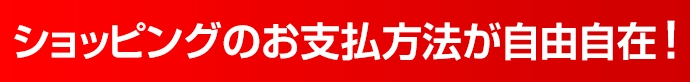 ショッピングのお支払方法が自由自在！
