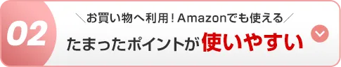 02 ＼お買い物へ利用！Amazonでも使える／ 貯まったポイントが使いやすい