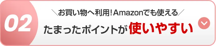 02 ＼お買い物へ利用！Amazonでも使える／ 貯まったポイントが使いやすい
