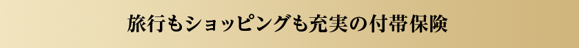 旅行もショッピングも充実の付帯保険