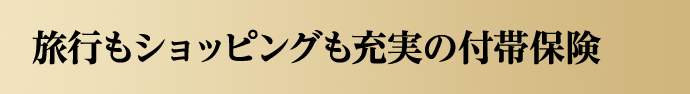 旅行もショッピングも充実の付帯保険