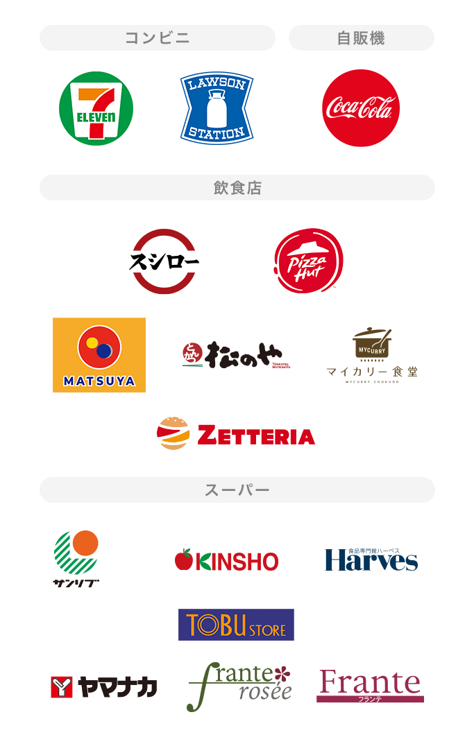 アメリカン・エキスプレス®対象店舗ロゴ一覧