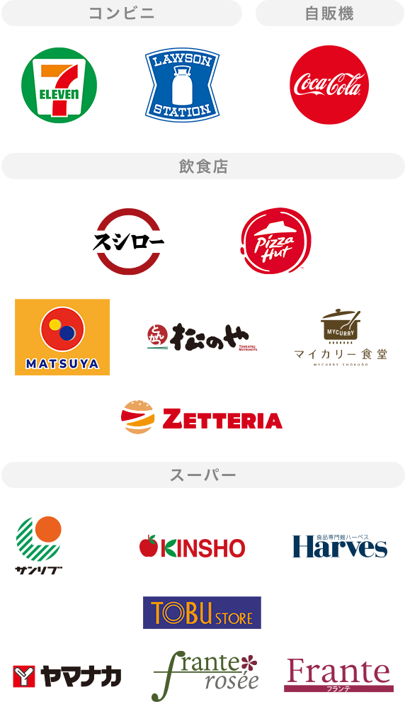 アメリカン・エキスプレス®対象店舗ロゴ一覧