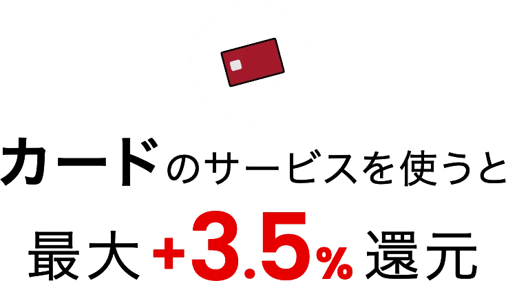 カードのサービスを使うと最大+3.5%還元