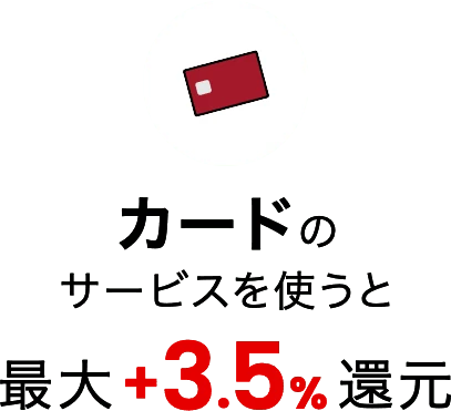 カードのサービスを使うと最大+3.5%還元