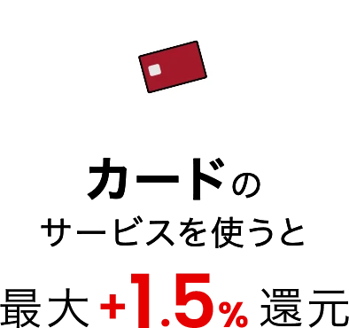 カードのサービスを使うと最大+1.5%還元