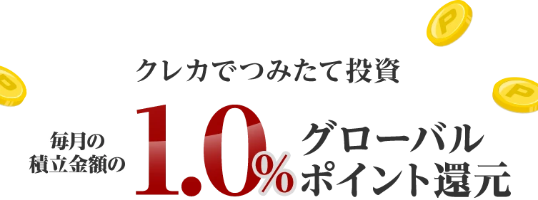 クレカでつみたて投資 毎月の積立金額の1.0％グローバルポイント還元