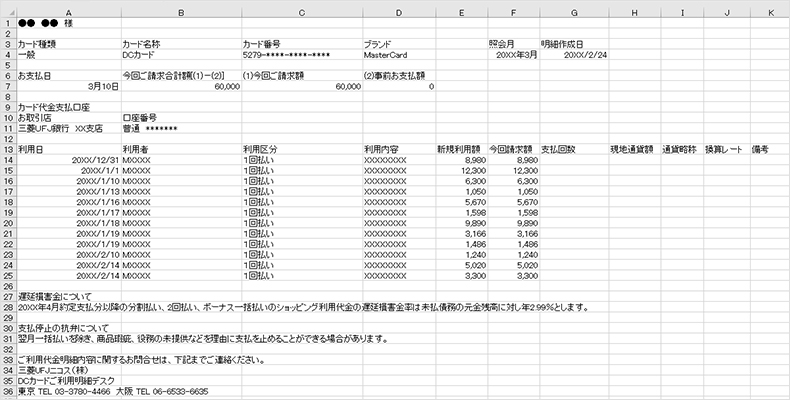 CSV形式のイメージ図