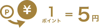 1ポイント5円