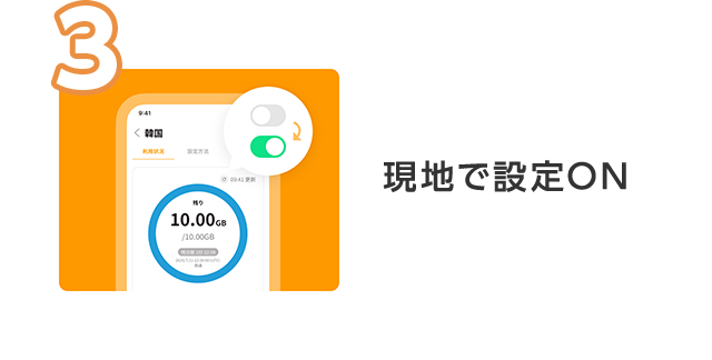 3 現地で設定ON