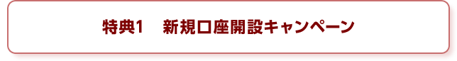 特典1 新規口座開設キャンペーン