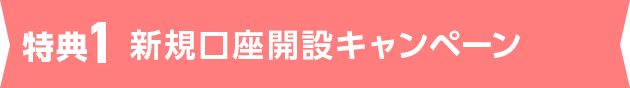 特典1 新規口座開設キャンペーン