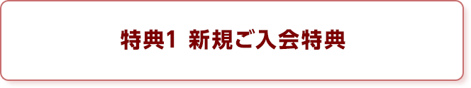 特典1 新規ご入会特典