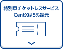 特別車チケットレスサービスCentXは5%還元