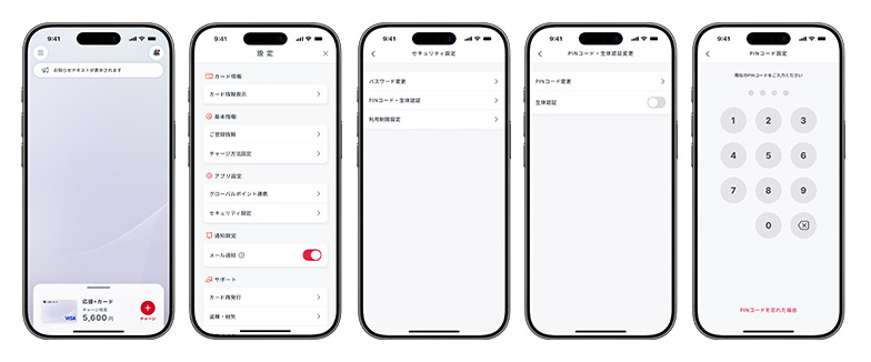 登録したPINコードの確認方法の図