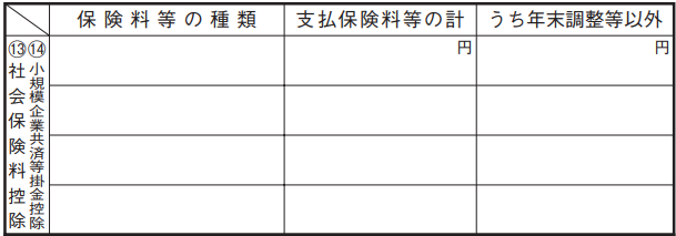 社会保険料控除の額の欄