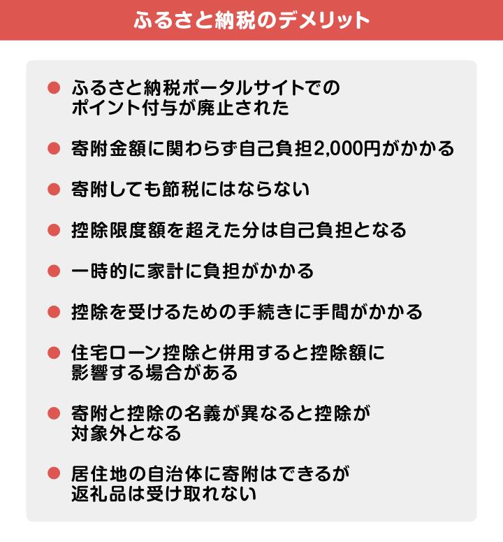 ふるさと納税のデメリット
