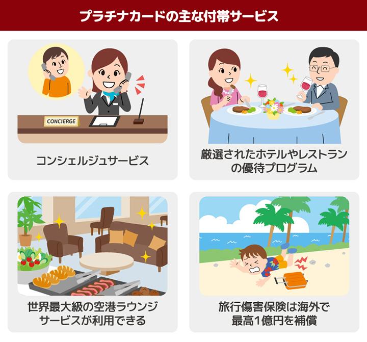 プラチナカードの主な付帯サービス