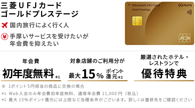 三菱UFJカードゴールドプレステージ